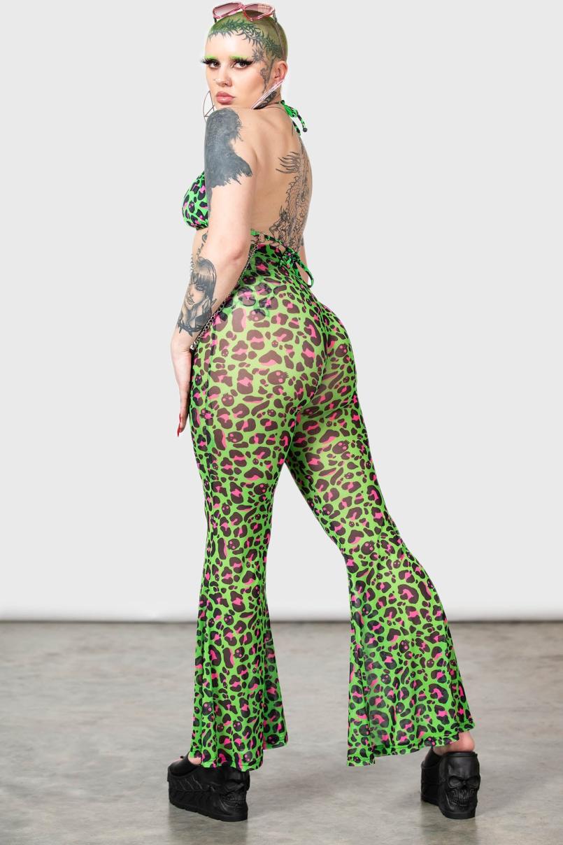 Women Swim | Killstar Emerald Sugar Mesh Flare Trousers