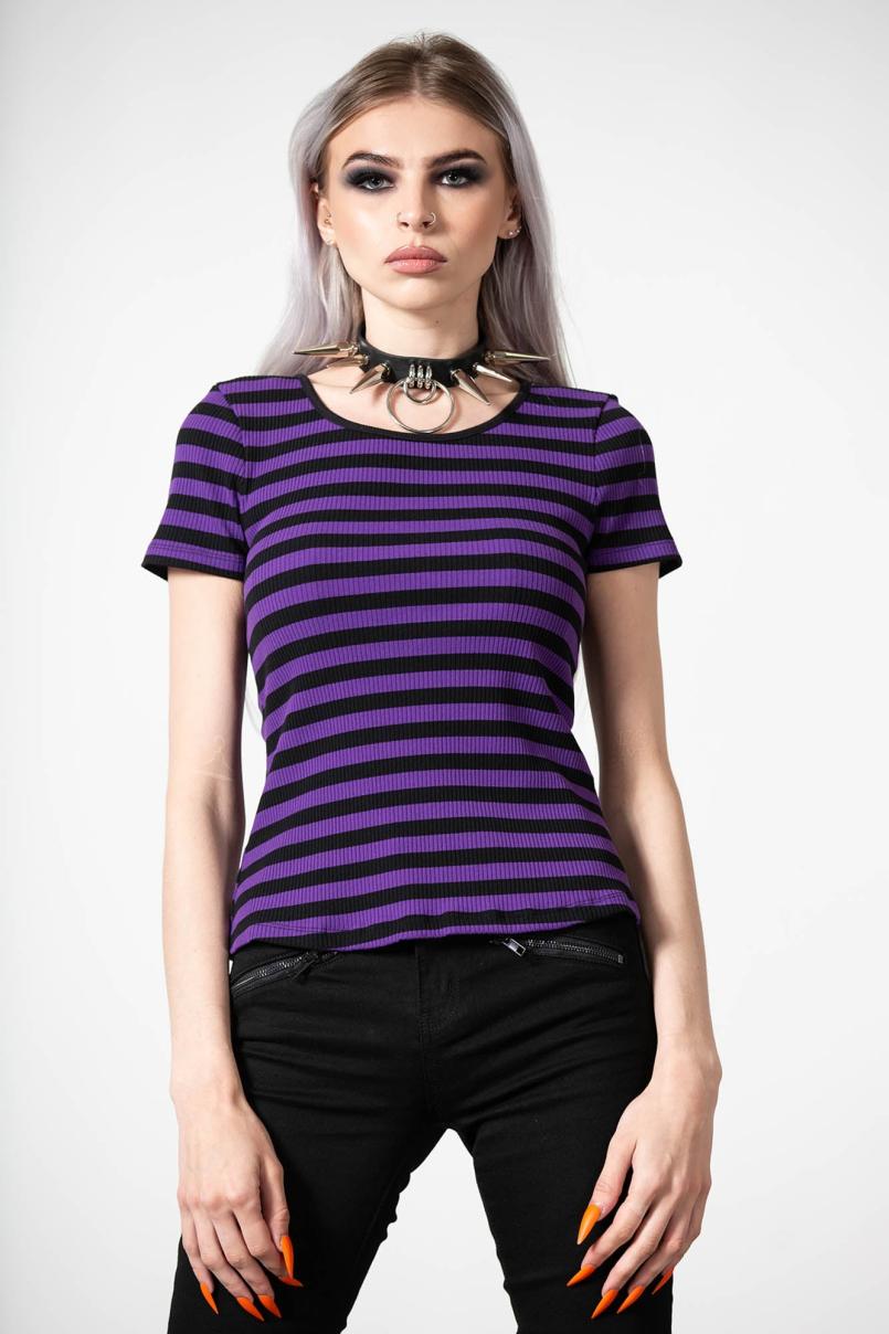 Women T-Shirts &amp; Vests | Killstar Blair Short Sleeve Top [PURPLE]