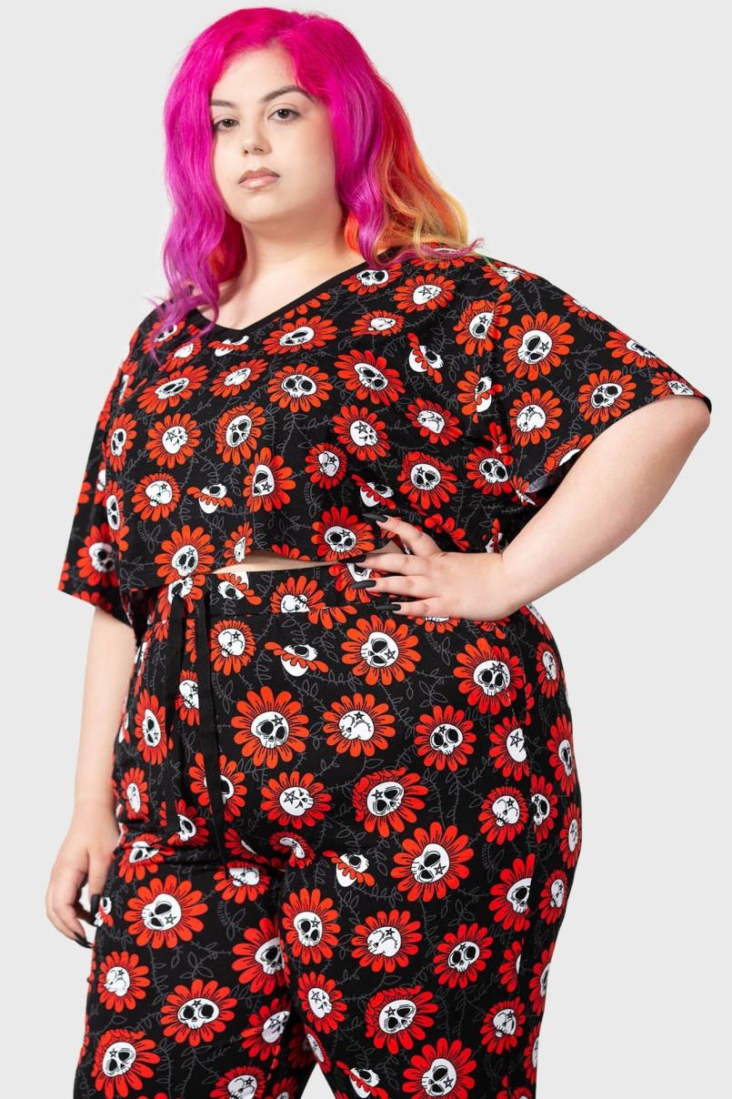 Women T-Shirts &amp; Vests | Killstar Gloomy Garden V-Neck Top