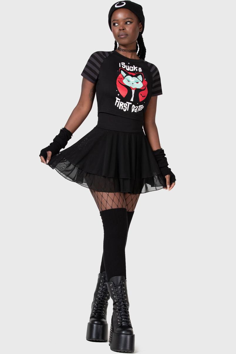 Women T-Shirts &amp; Vests | Killstar Purrrfect Pairing Shrunk Tee