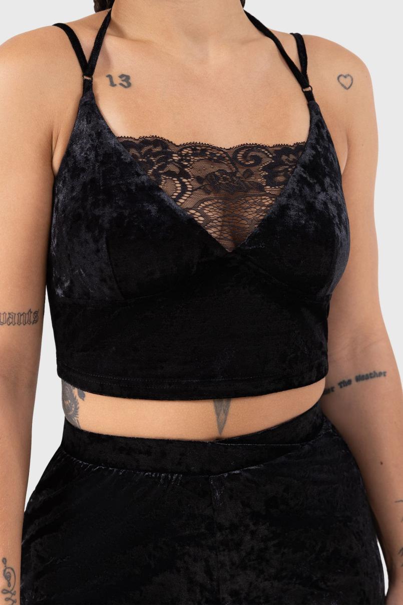 Women Velvet | Killstar Burnt Obsidian Top