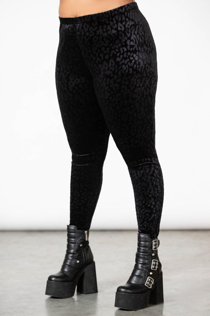 Women Velvet | Killstar Caturday Leggings [B]