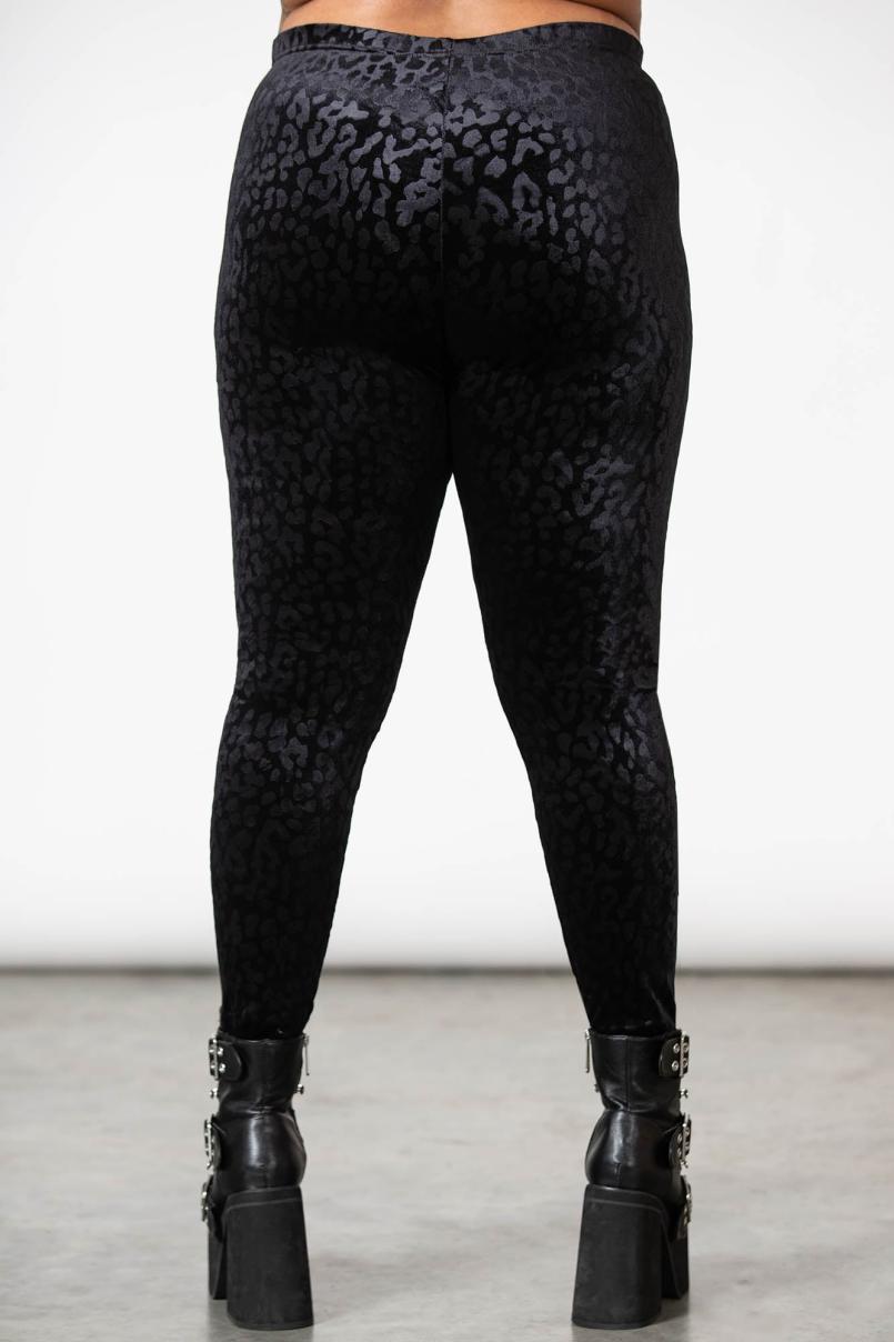 Women Velvet | Killstar Caturday Leggings [B]