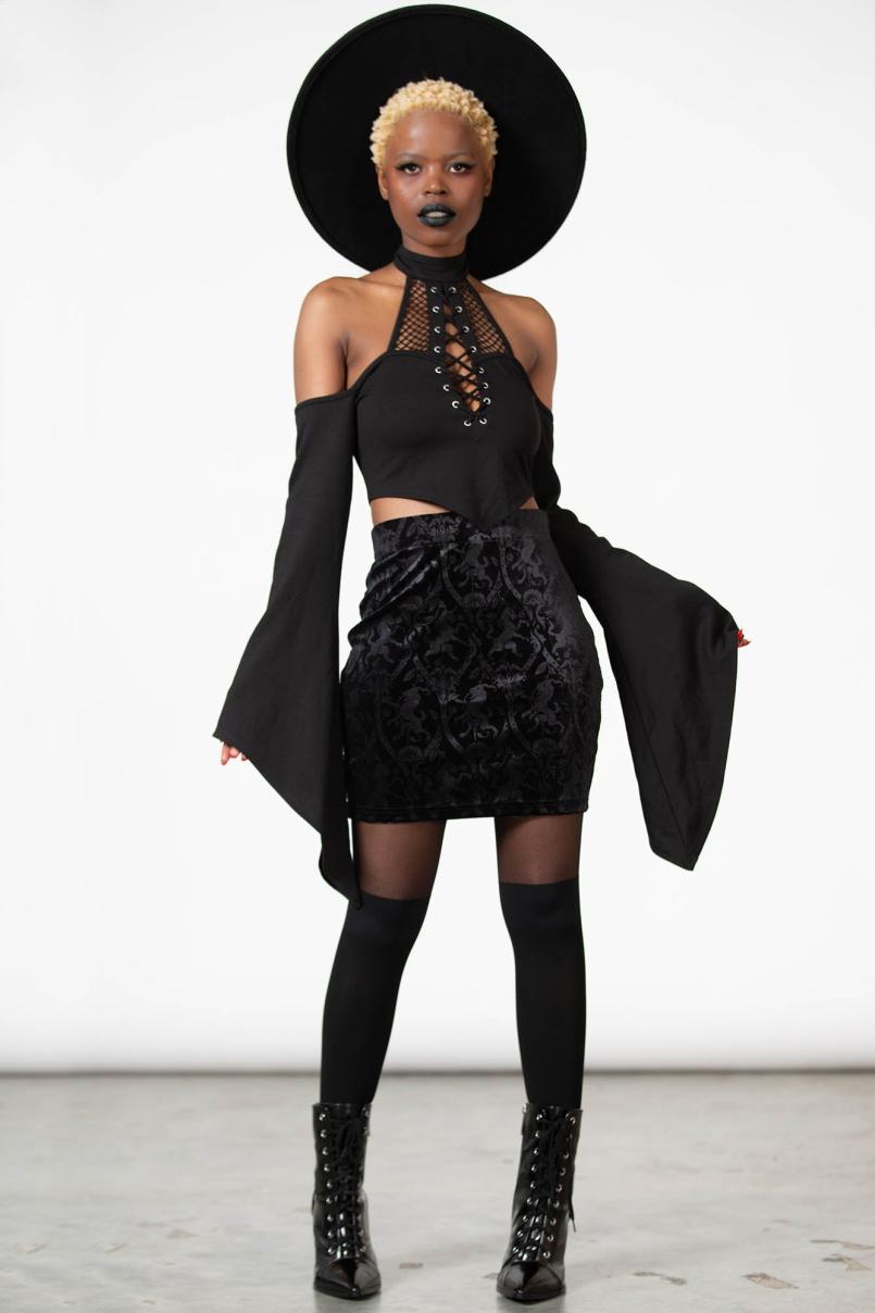 Women Velvet | Killstar Doom Duchess Skirt [B]