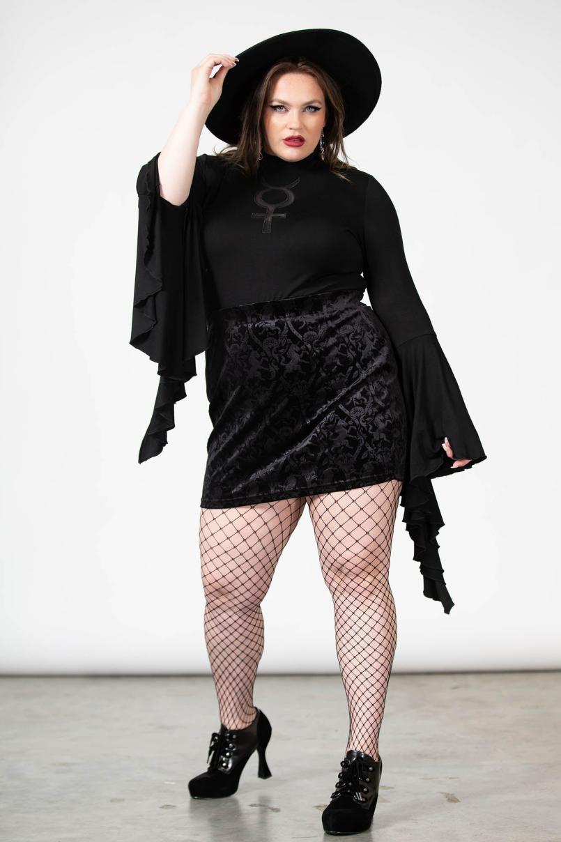Women Velvet | Killstar Doom Duchess Skirt [B]