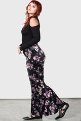 Women Velvet | Killstar Moondance Bell Bottoms [BLACK/PINK]
