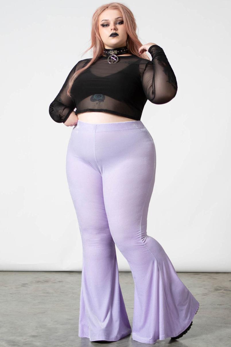 Women Velvet | Killstar Moondance Bell Bottoms [PASTEL LILAC]