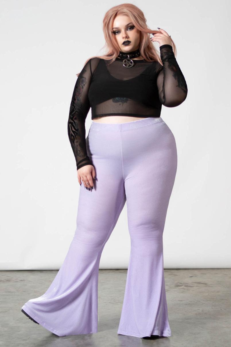 Women Velvet | Killstar Moondance Bell Bottoms [PASTEL LILAC]