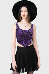 Women Velvet | Killstar Snarl Corset Top [PURPLE]