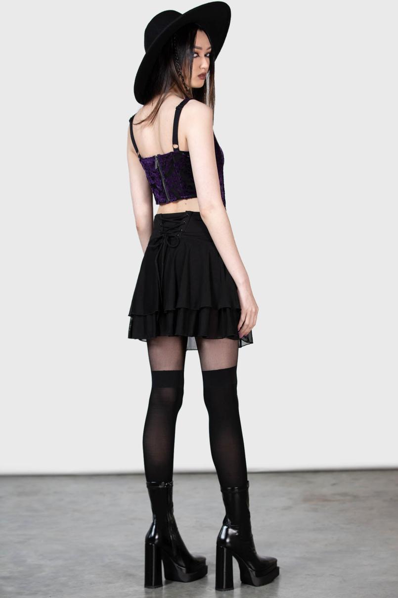 Women Velvet | Killstar Snarl Corset Top [PURPLE]