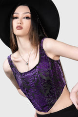 Women Velvet | Killstar Snarl Corset Top [PURPLE]